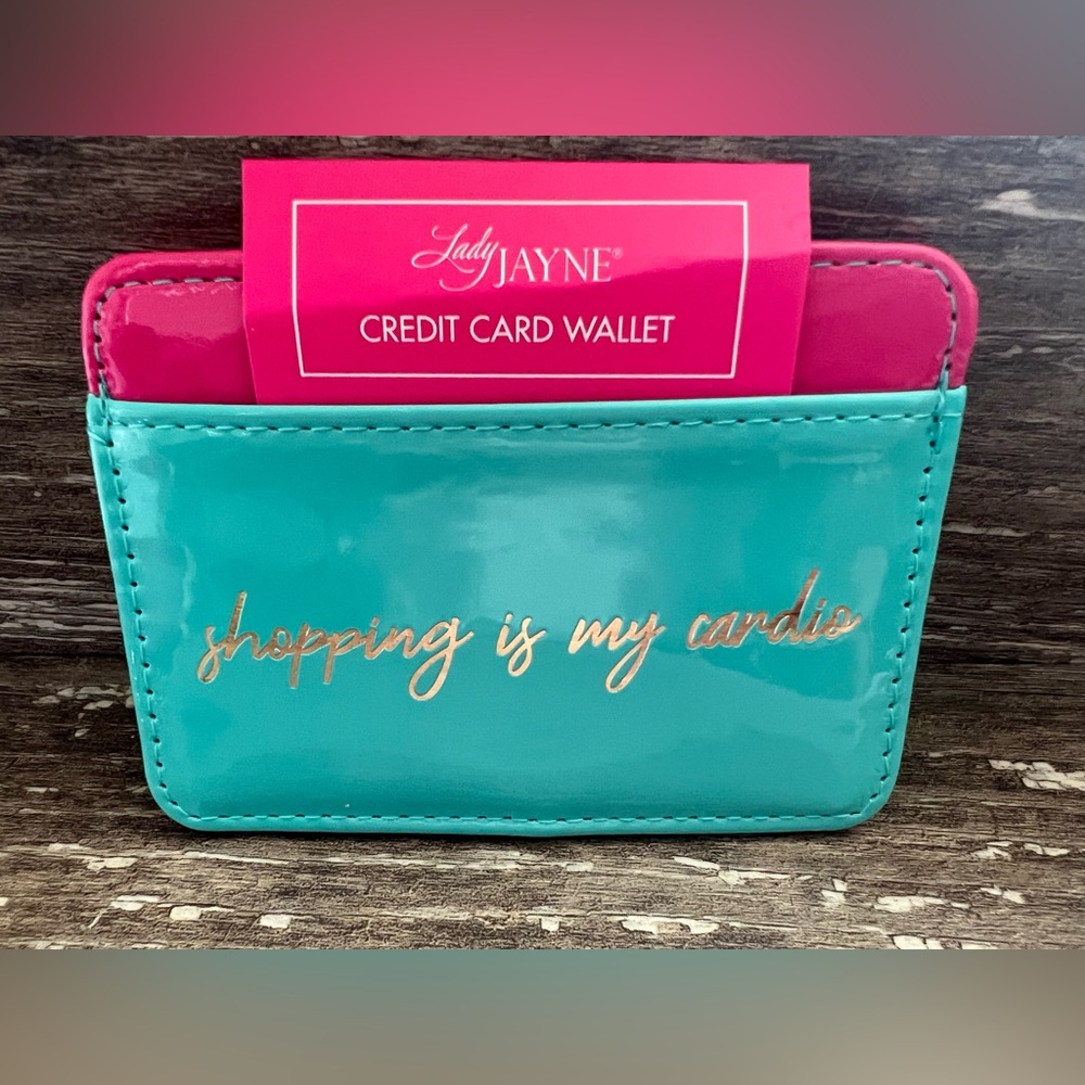Lady‎ Jayne credit card wallet shopping is my cardio blue bag accessories new